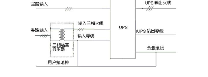 三相旁路輸入隔離變壓器的接線方式